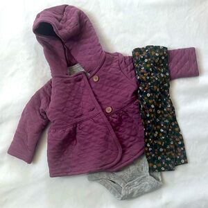 Quilted Plum Purple Baby Outfit
